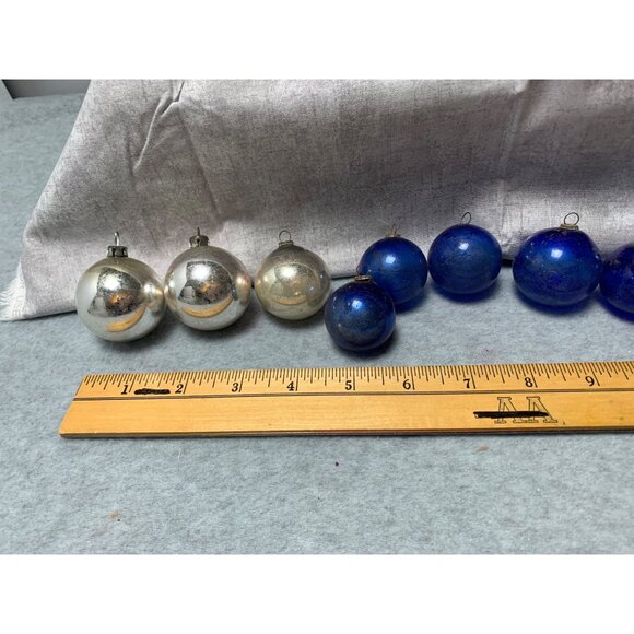 Vintage Glass Christmas Ornaments Set 14 Assorted Colors Sizes - Picture 5 of 8